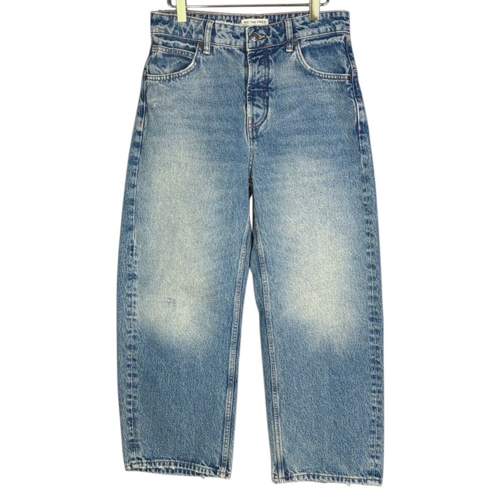 Free People We The Free Jeans Size 26 Deep Trance Dropped Boyfriend Button Fly